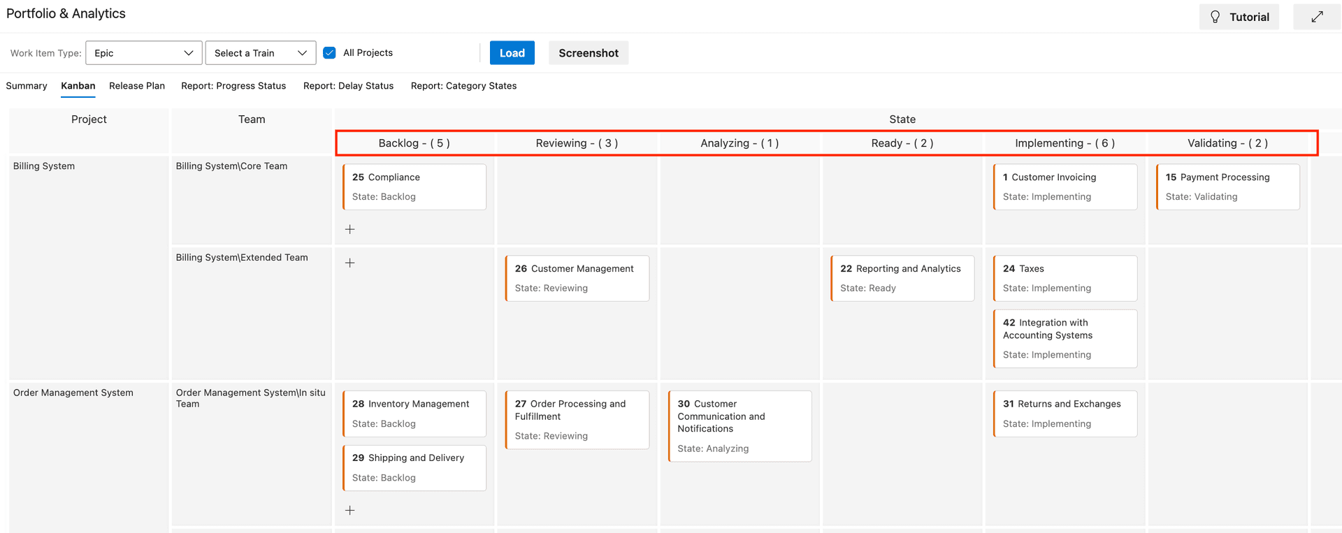 Portfolio Kanban